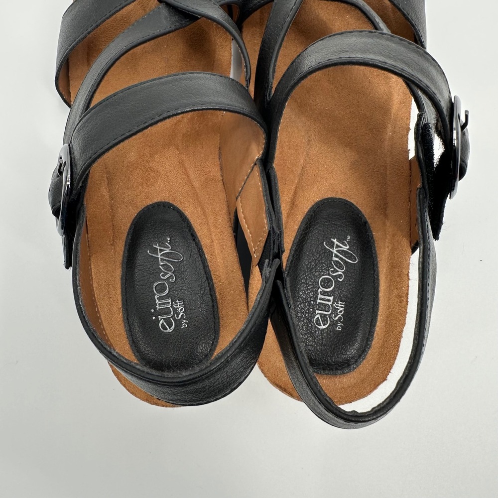 EuroSoft Evelyn Wedge Sandal Black Size 9.5 - Picture 4 of 12